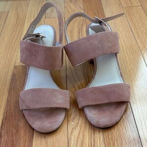 Cole Haan Pink Suede Block Heel Sandals